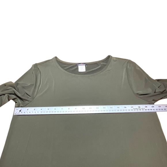 KIM & CO. Brazil Knit Essential Long Sleeve Top In Olive Green Sz XL - Picture 6 of 9
